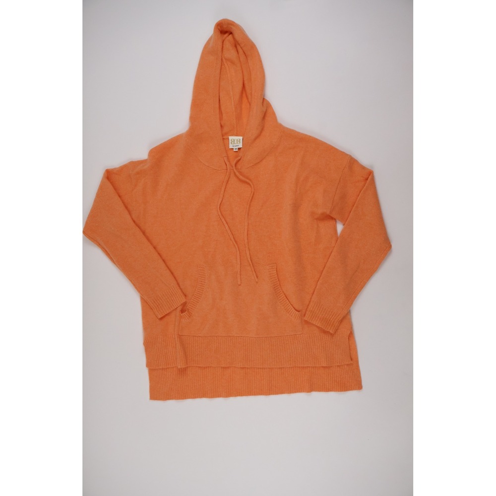 Boo Gemes Hoodie Cashmere Blend  Sweater Orange Knit XS NEW $268